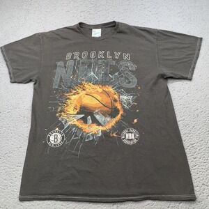 Brooklyn Nets Shirt Mens Large Gray NBA Basketball '47 Vintage Tubular Crew Tee